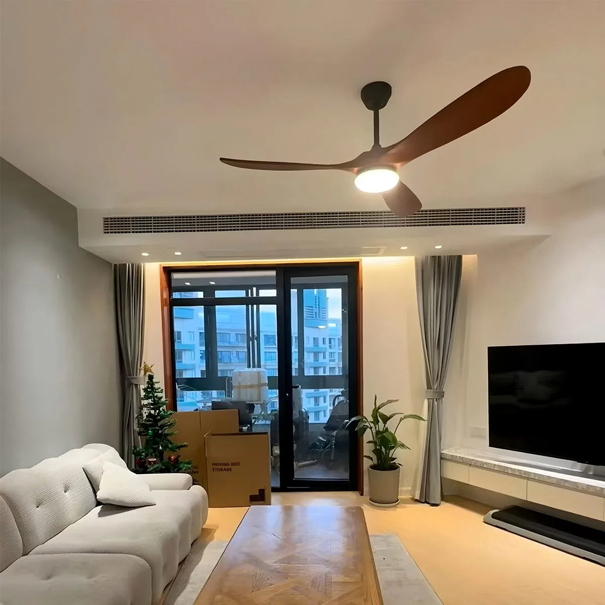 Antizer Nordic Solid Wood Ceiling Fan with Light