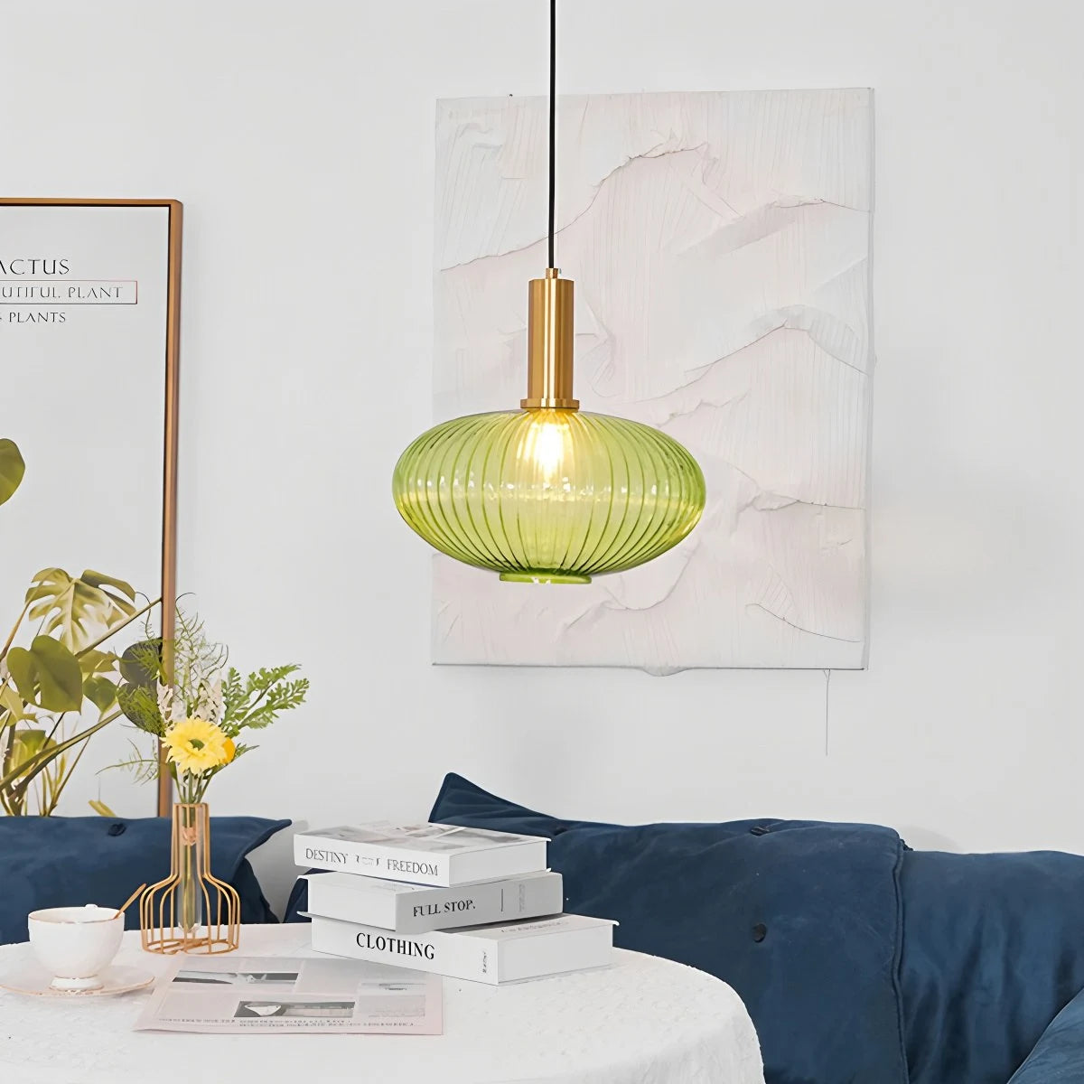 Antizer Nordic Vintage Glass Striped Pendeant Light