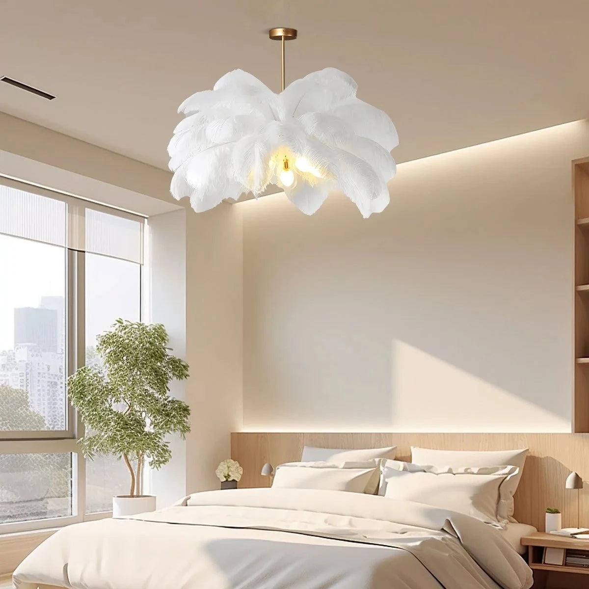 Antizer Ostrich Feather Chandelier Multiple Colors Available