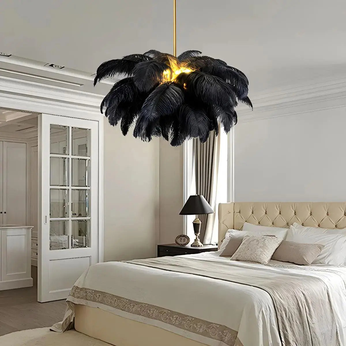Antizer Ostrich Feather Chandelier Multiple Colors Available