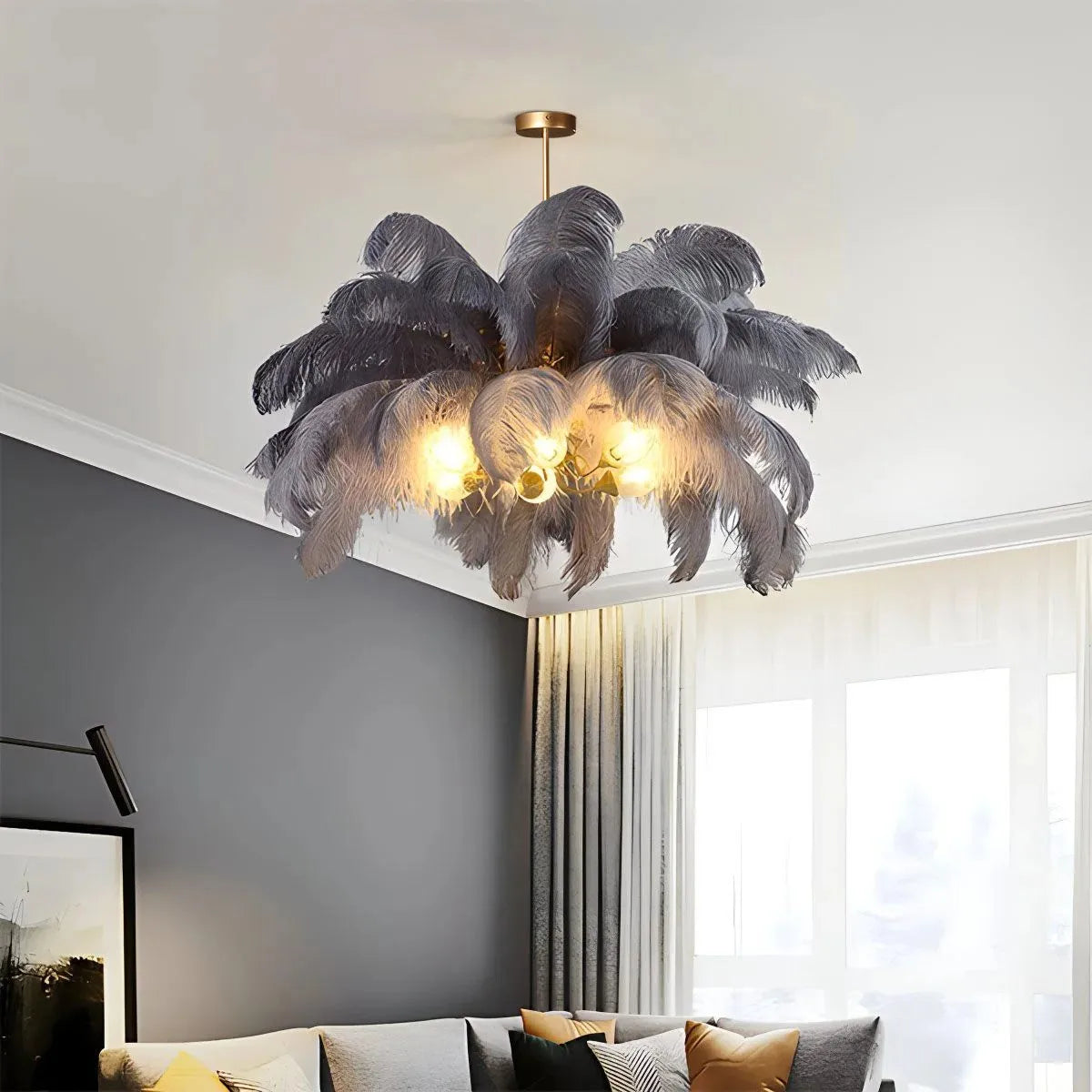 Antizer Ostrich Feather Chandelier Multiple Colors Available