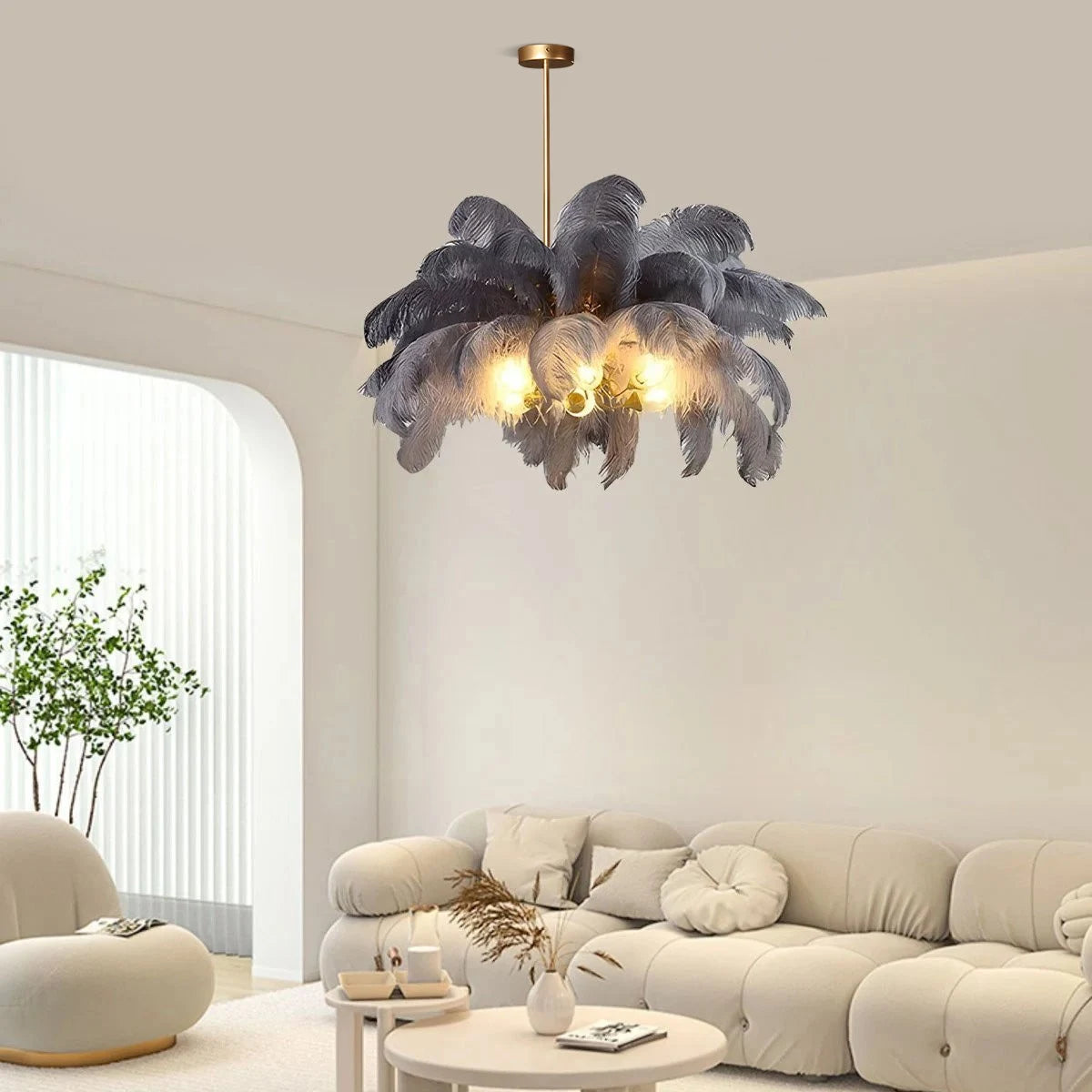 Antizer Ostrich Feather Chandelier Multiple Colors Available