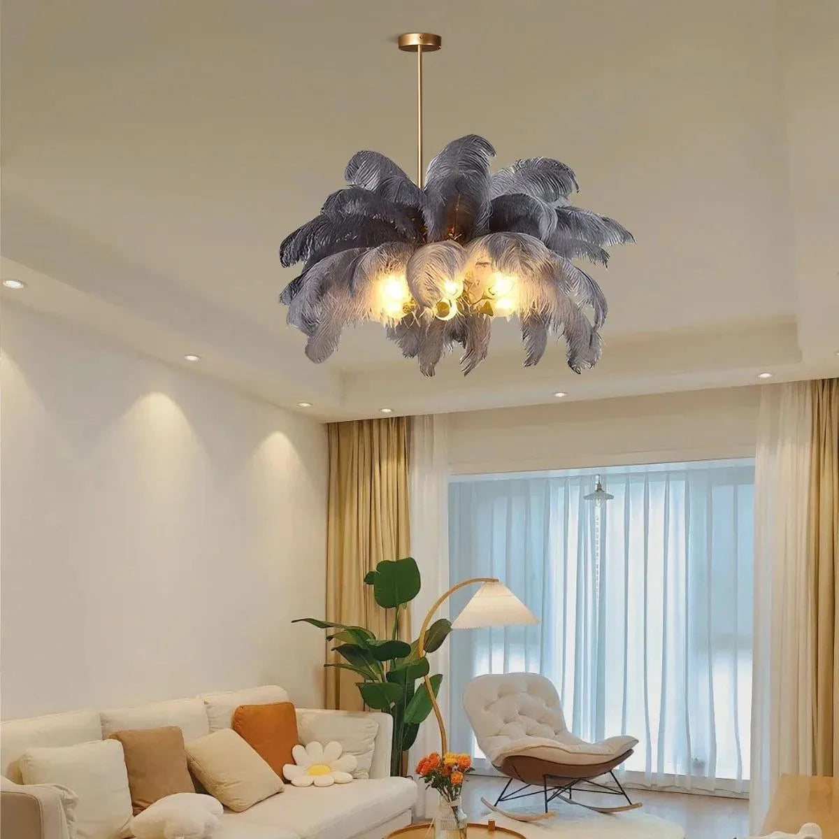 Antizer Ostrich Feather Chandelier Multiple Colors Available