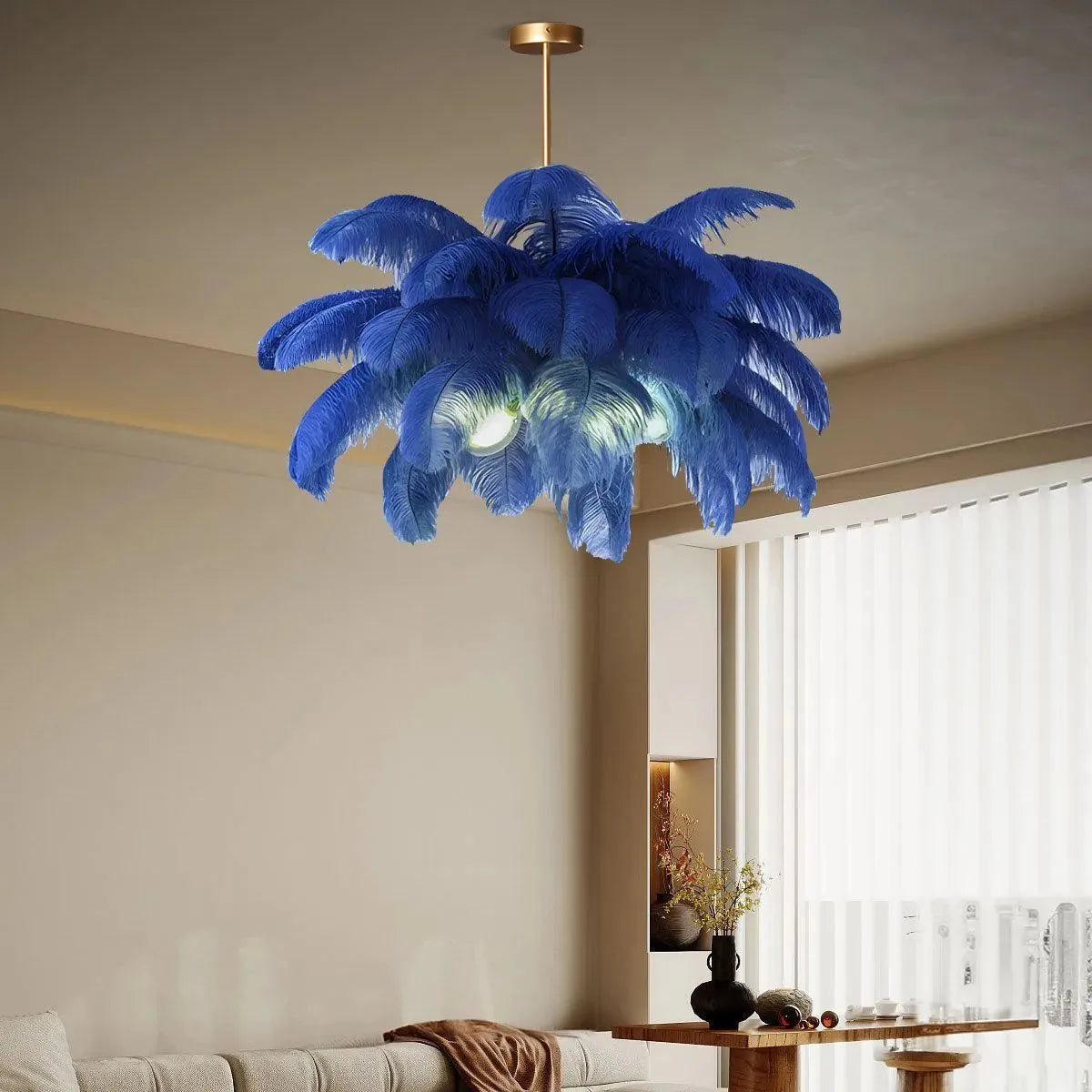Antizer Ostrich Feather Chandelier Multiple Colors Available