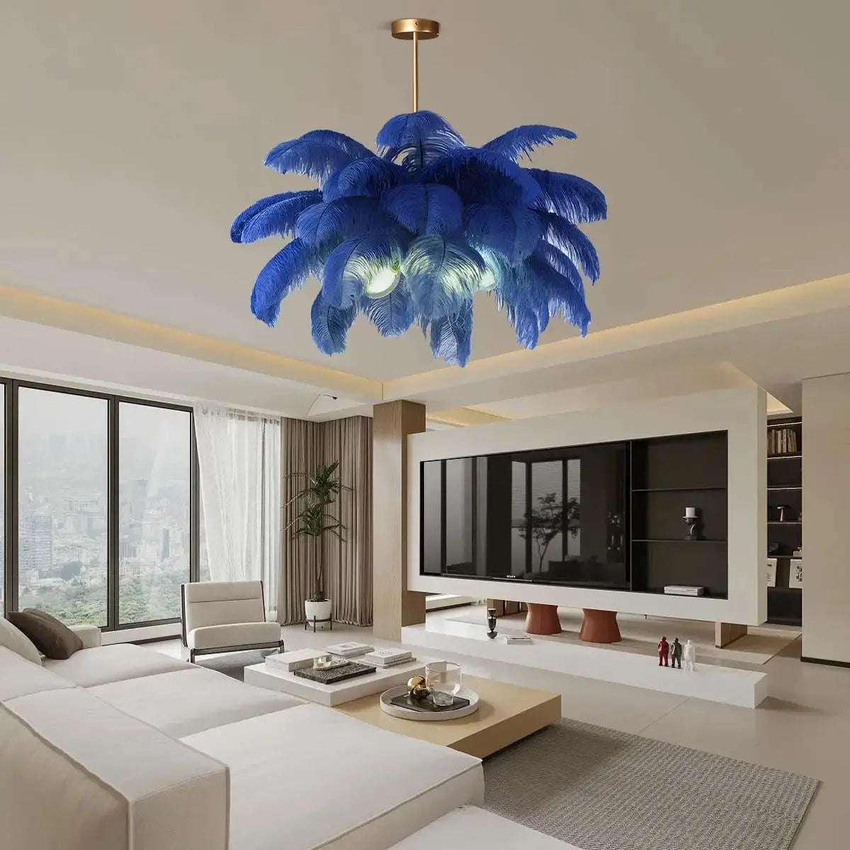 Antizer Ostrich Feather Chandelier Multiple Colors Available