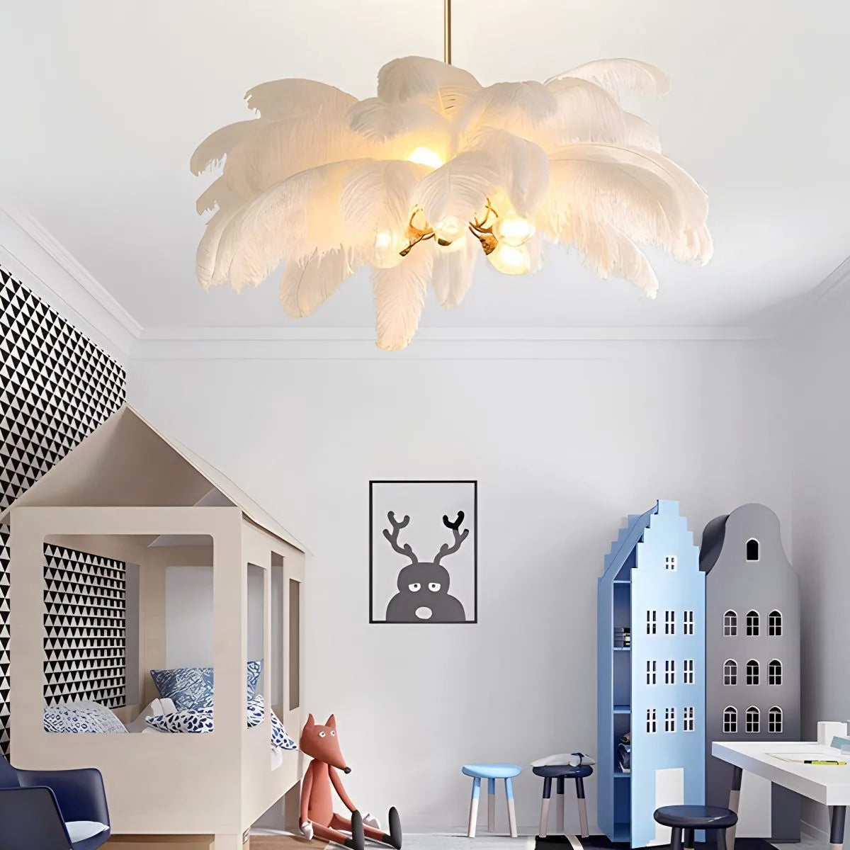 Antizer Ostrich Feather Chandelier Multiple Colors Available