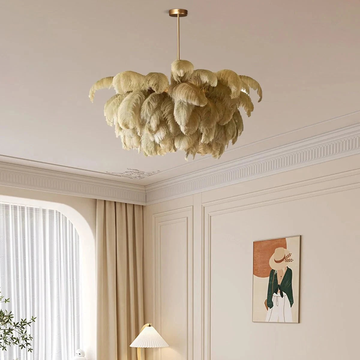Antizer Ostrich Feather Chandelier Multiple Colors Available