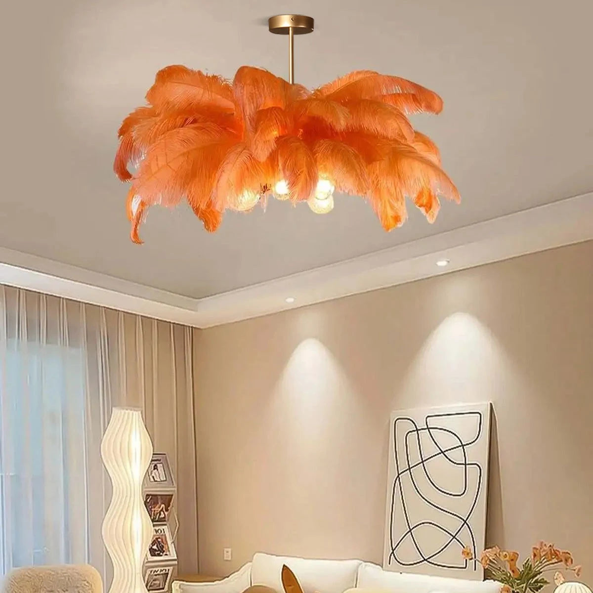 Antizer Ostrich Feather Chandelier Multiple Colors Available