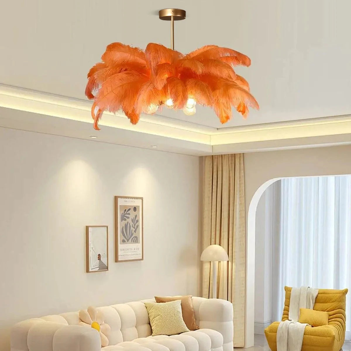 Antizer Ostrich Feather Chandelier Multiple Colors Available