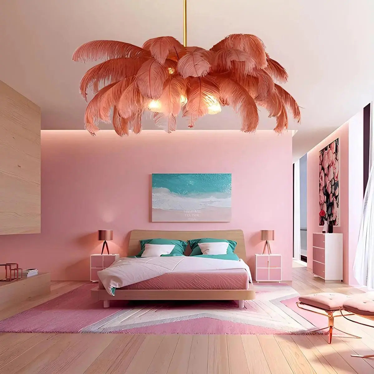 Antizer Ostrich Feather Chandelier Multiple Colors Available