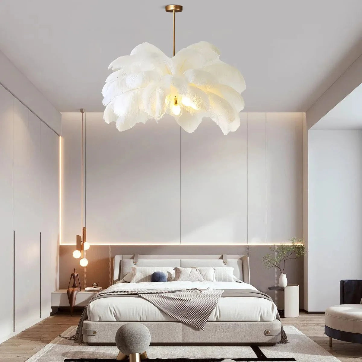 Antizer Ostrich Feather Chandelier Multiple Colors Available