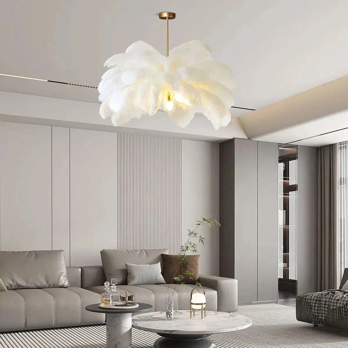 Antizer Ostrich Feather Chandelier Multiple Colors Available