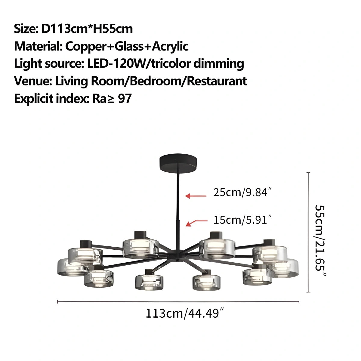 Antizer Light Luxury Creative Glass Chandelier