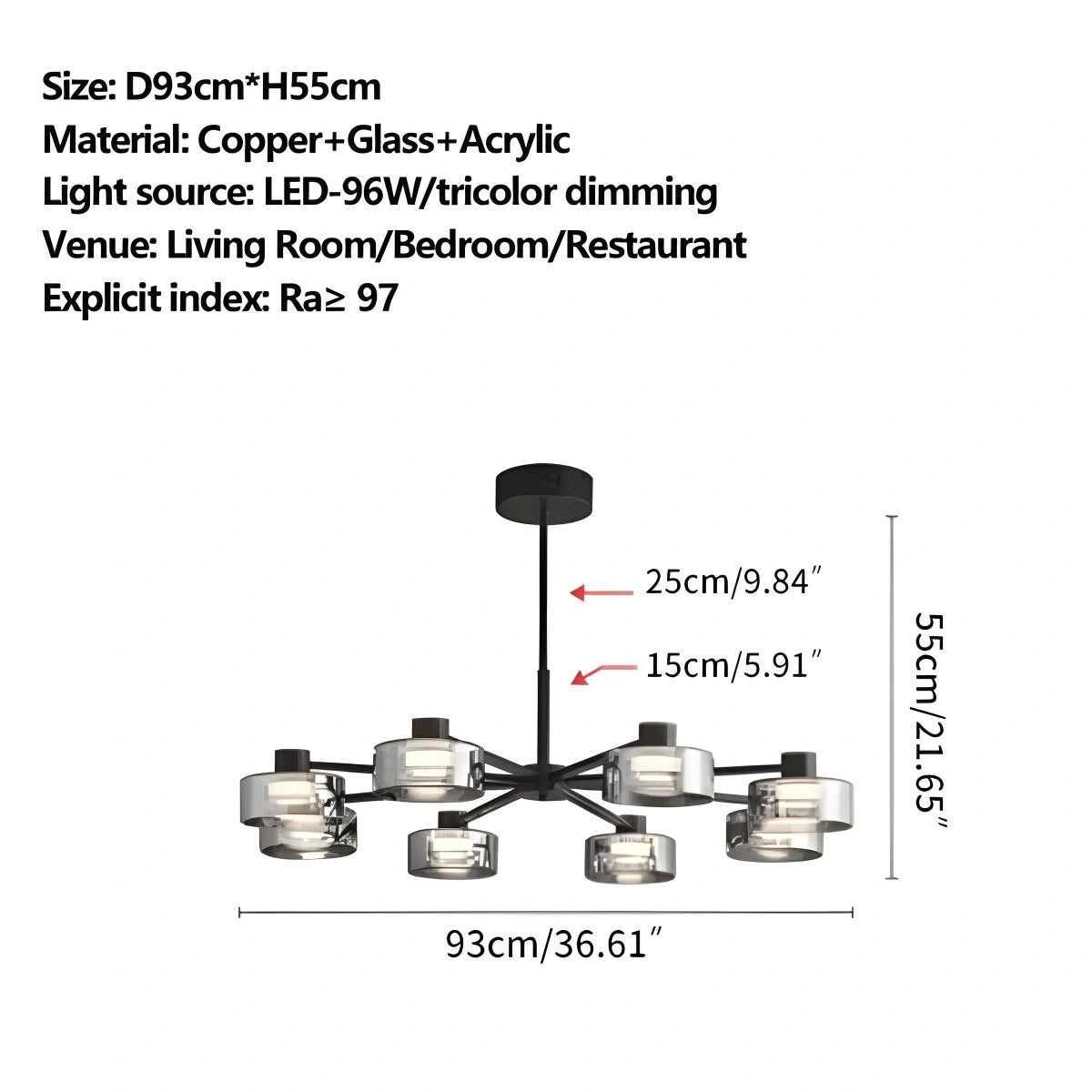 Antizer Light Luxury Creative Glass Chandelier