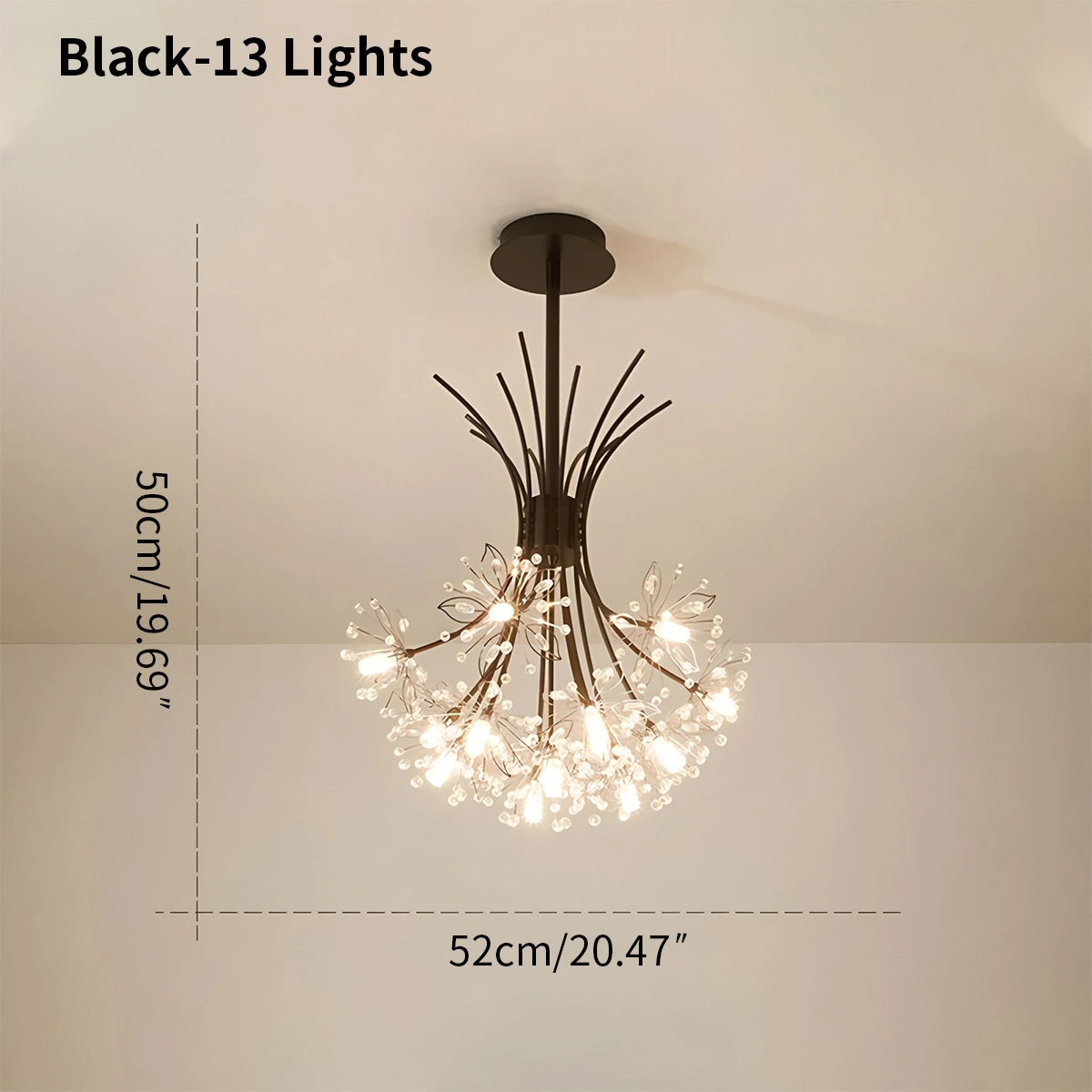 Antizer Gypsophila Bouquet Crystal Flower Chandelier
