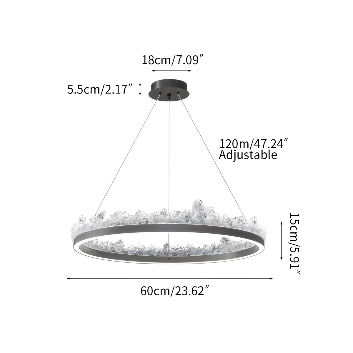 Antizer Modern Light Luxury Iceberg Chandelier