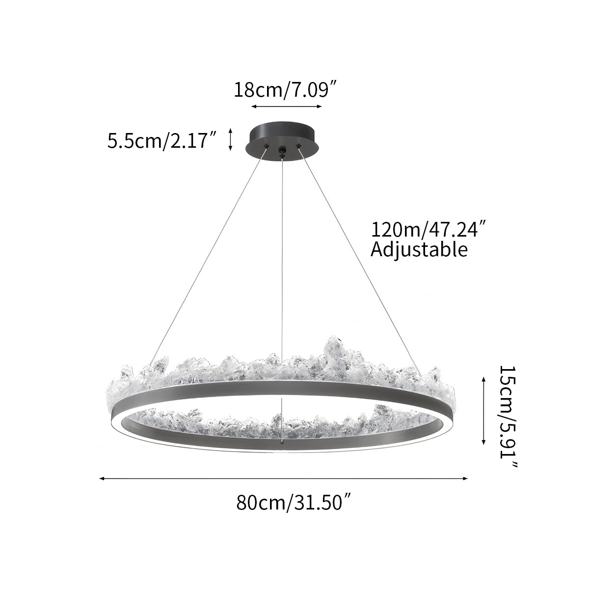 Antizer Modern Light Luxury Iceberg Chandelier