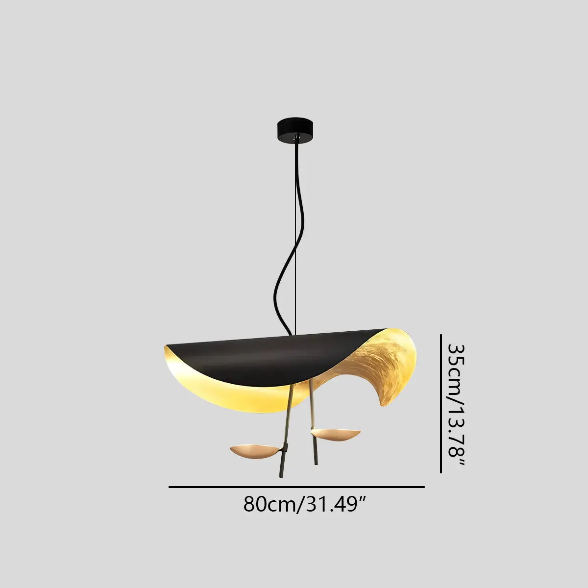 Antizer Modern Sculptural Leaf Pendant Light