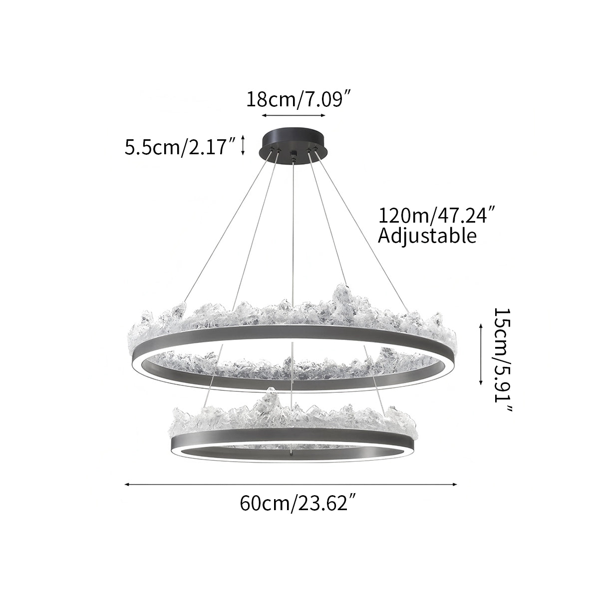 Antizer Modern Light Luxury Iceberg Chandelier