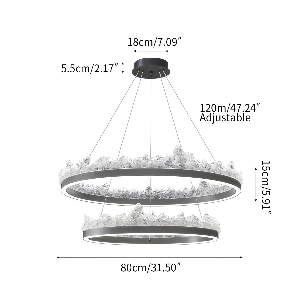 Antizer Modern Light Luxury Iceberg Chandelier