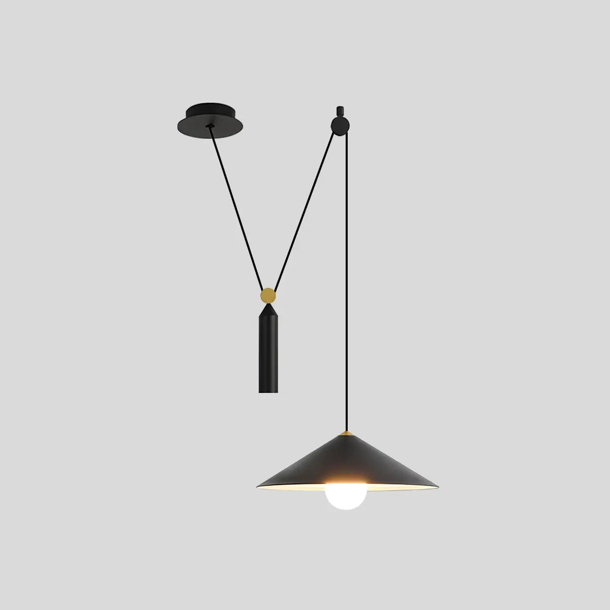Antizer Cone Counterweight Pulley Swag Pendant Lamp