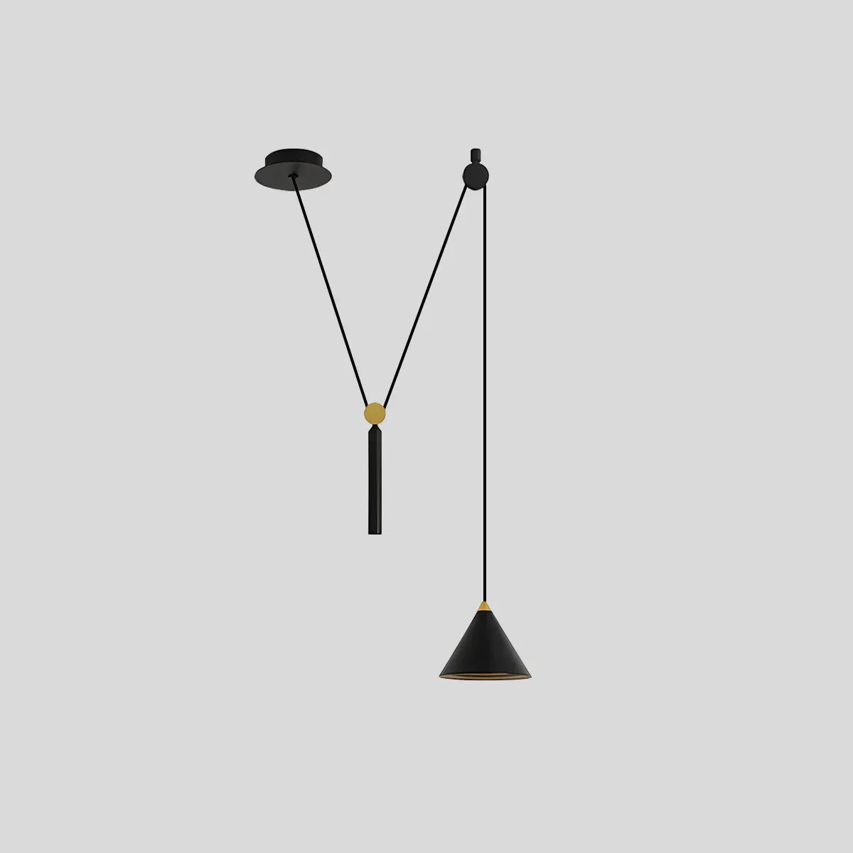 Antizer Cone Counterweight Pulley Swag Pendant Lamp
