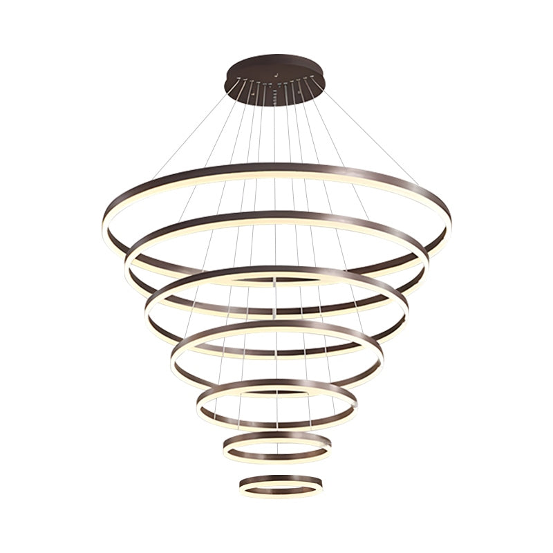 Antizer Tiered Ring Chandelier with Multi-Layer Rings