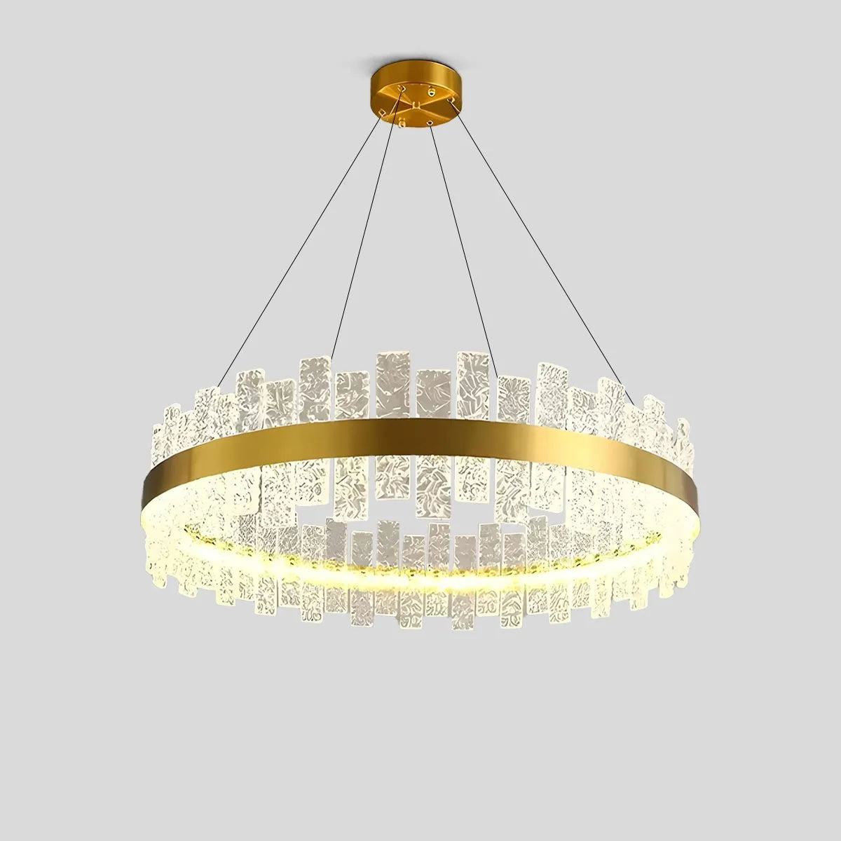 Antizer Modern Frosted Glass Crystal Chandelier