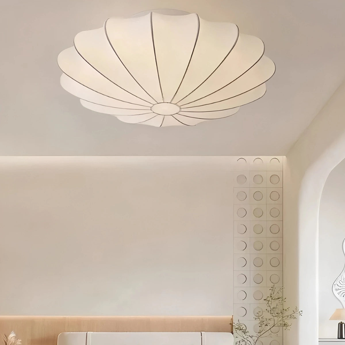 Antizer Modern Silk Lantern Ceiling Light for Bedroom
