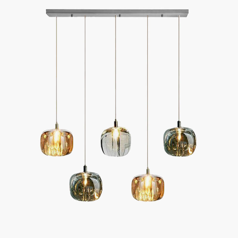 Antizer Colored Glass Multi Pendant Chandelier