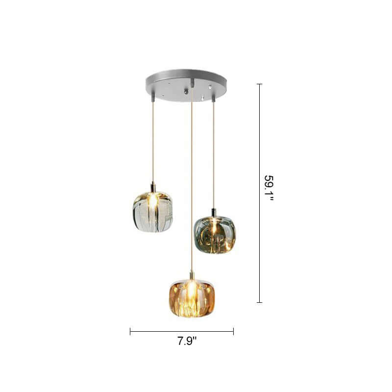Antizer Colored Glass Multi Pendant Chandelier