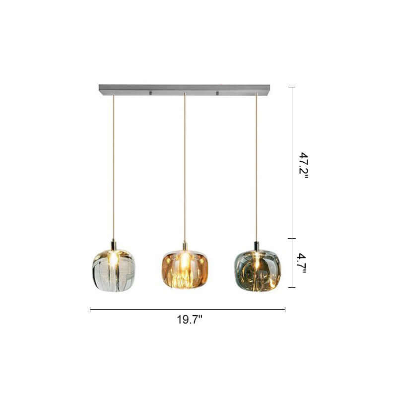 Antizer Colored Glass Multi Pendant Chandelier