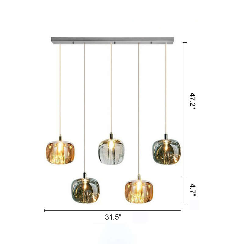 Antizer Colored Glass Multi Pendant Chandelier