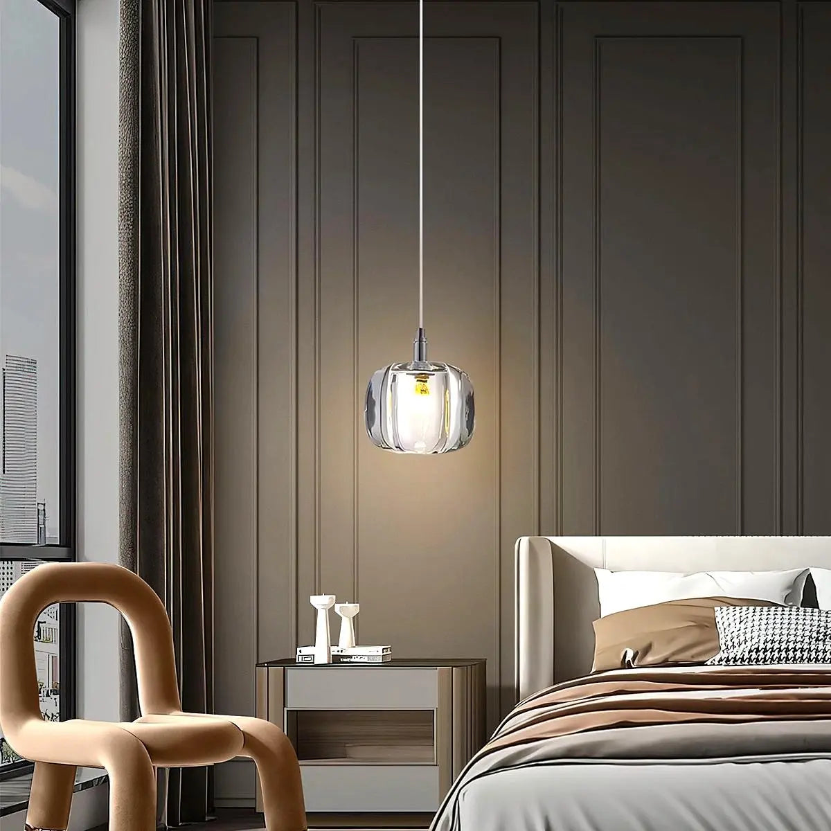 Antizer Colored Glass Multi Pendant Chandelier
