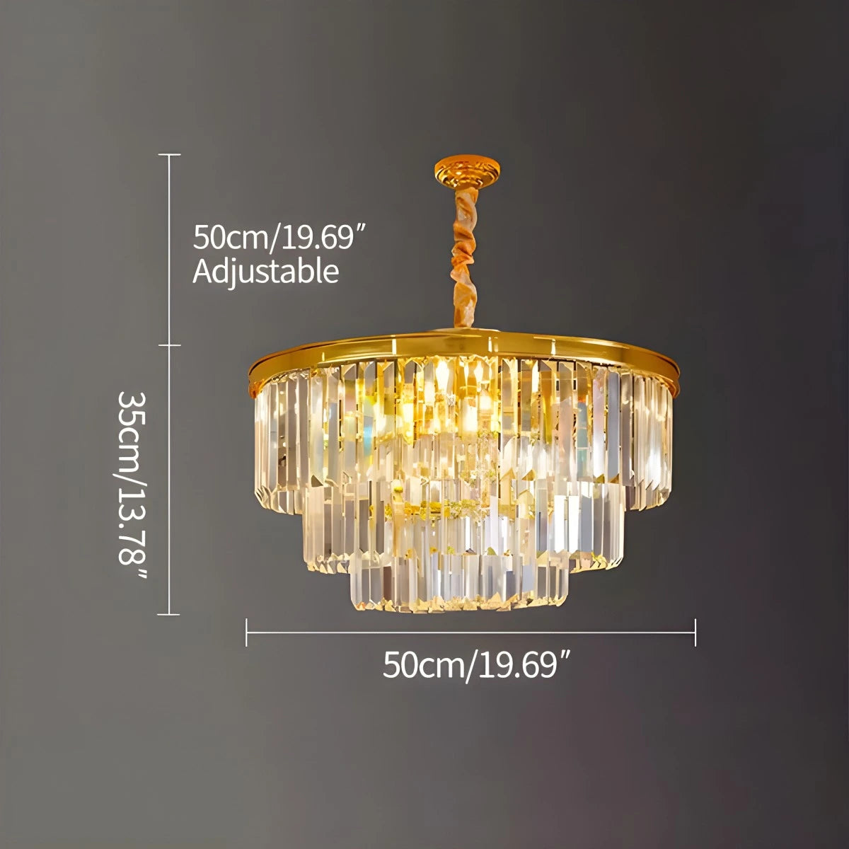 Antizer Light Luxury Crystal Chandelier for Living Room