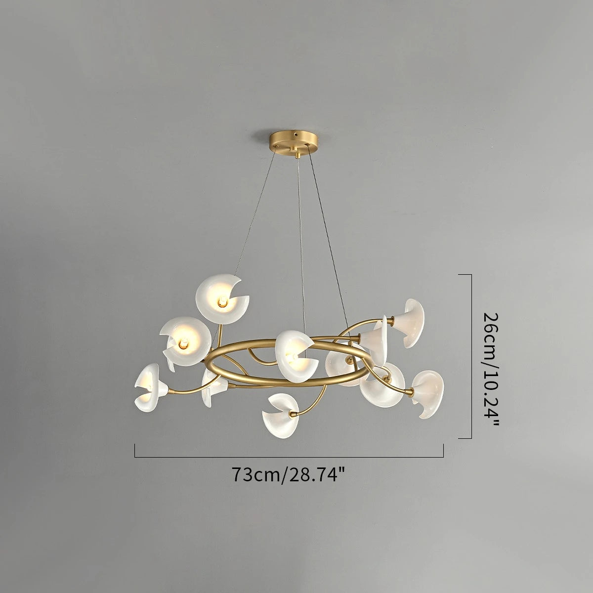 Antizer French Luxury Copper Ceramic Flower Chandelier