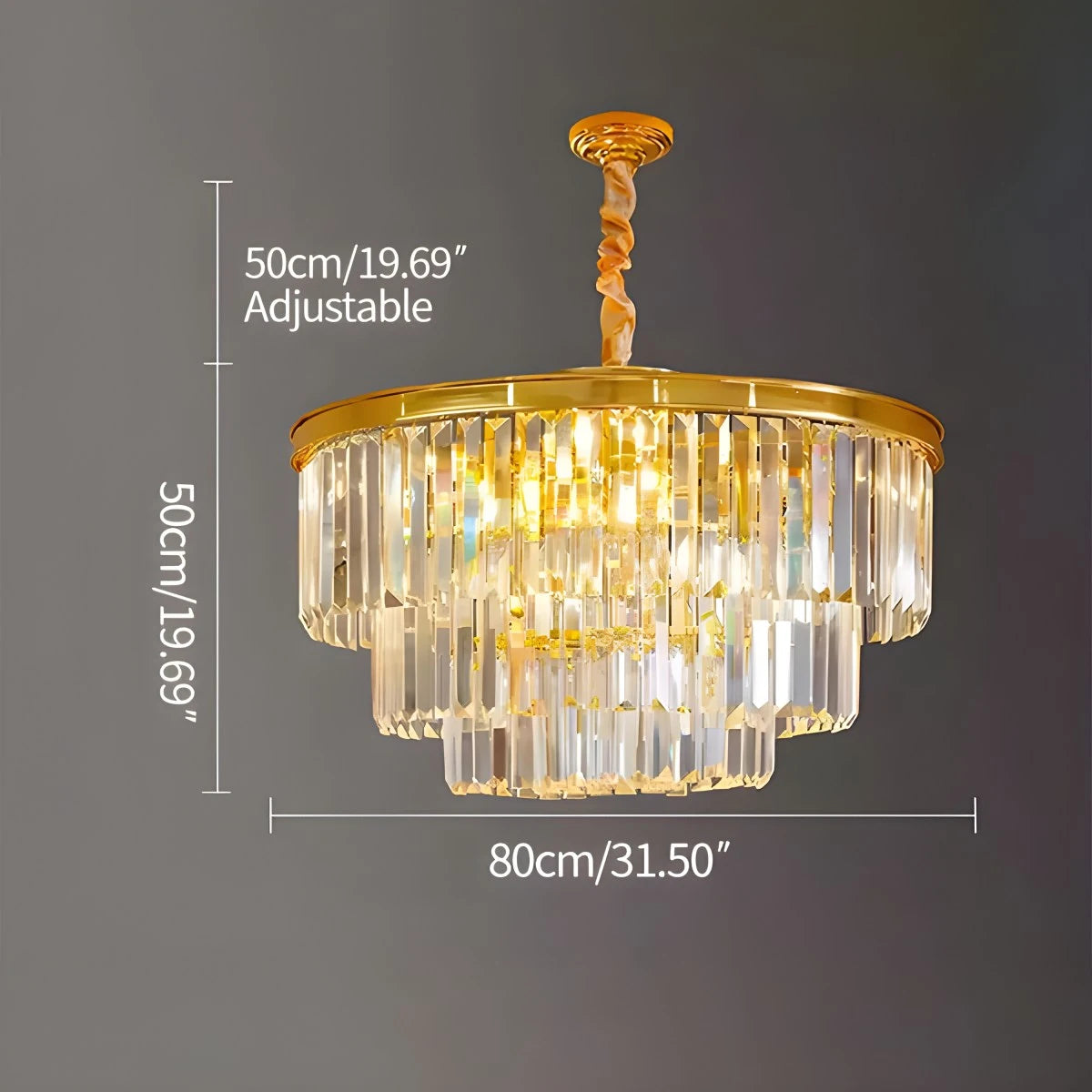 Antizer Light Luxury Crystal Chandelier for Living Room