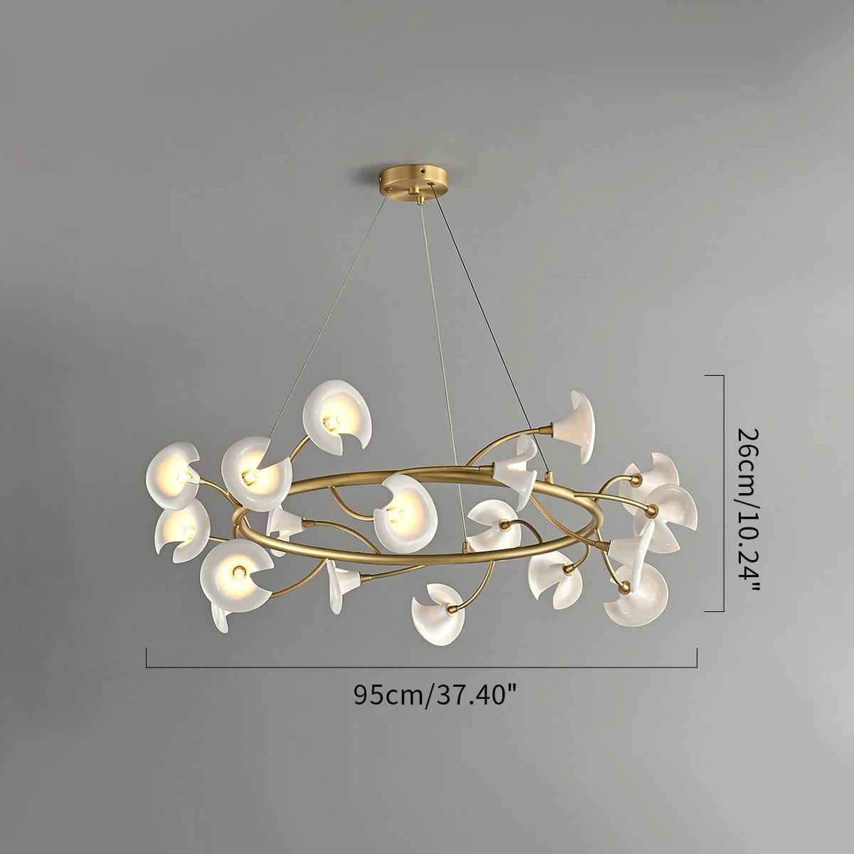 Antizer French Luxury Copper Ceramic Flower Chandelier