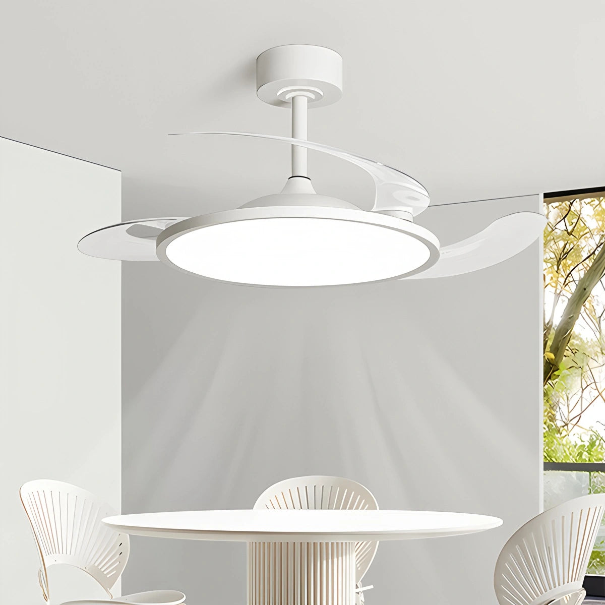 Antizer Silent Remote Control White Ceiling Fan Light