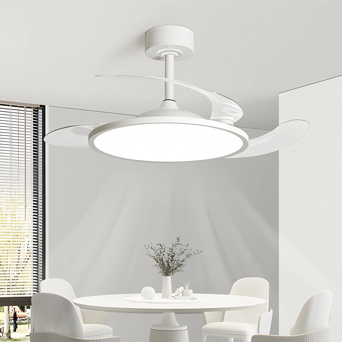 Antizer Silent Remote Control White Ceiling Fan Light