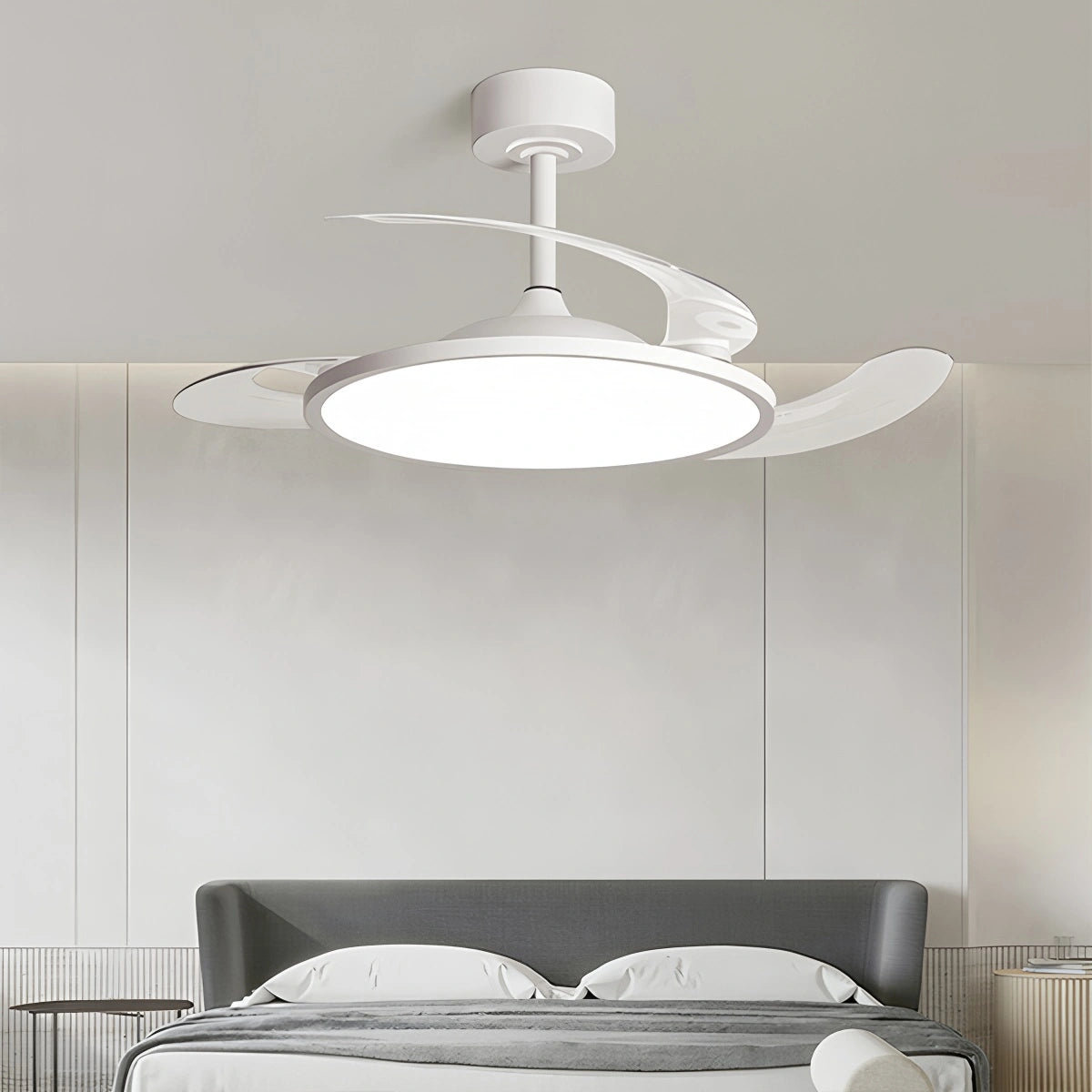 Antizer Silent Remote Control White Ceiling Fan Light
