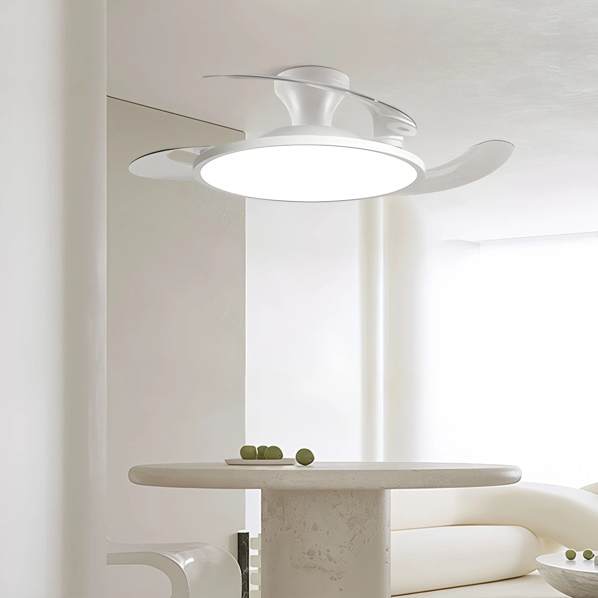 Antizer Silent Remote Control White Ceiling Fan Light