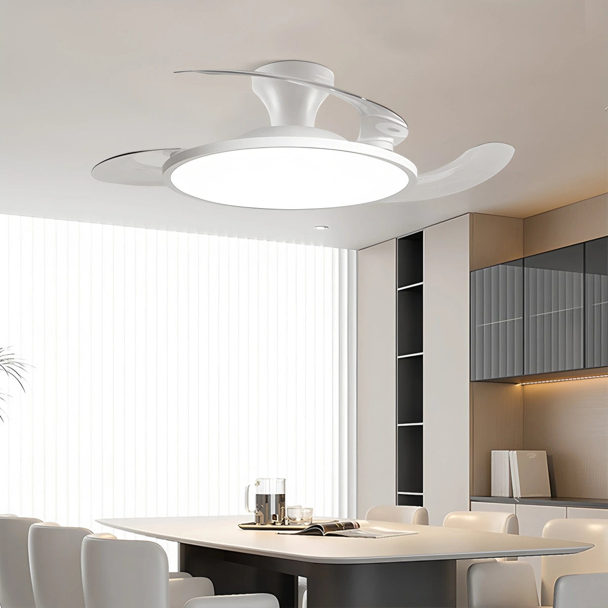 Antizer Silent Remote Control White Ceiling Fan Light