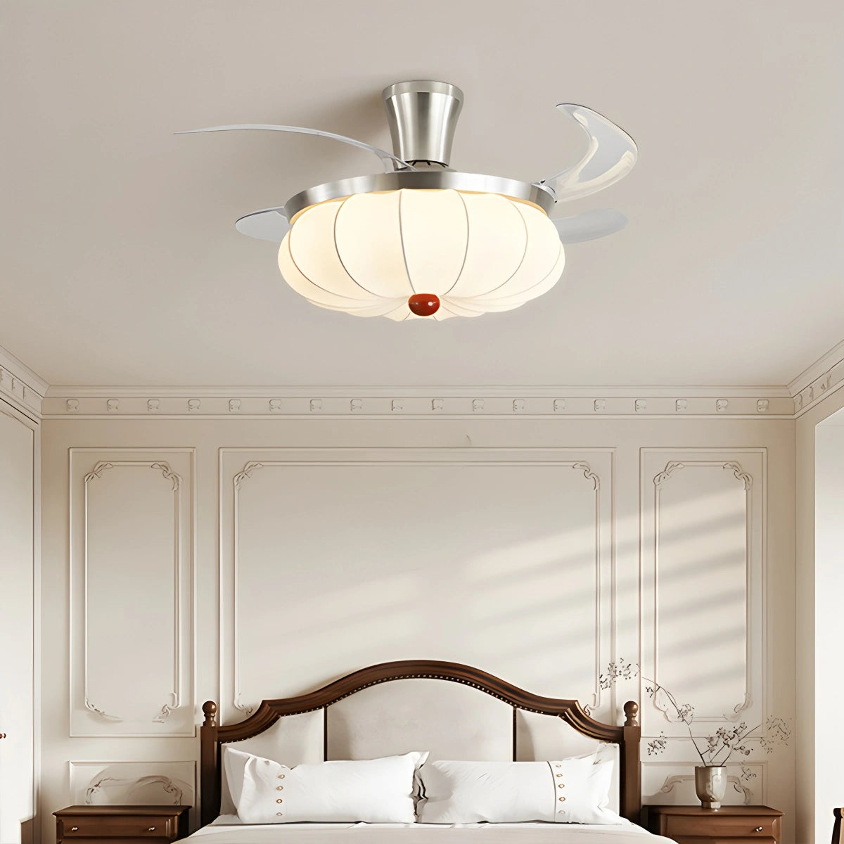 Antizer Retro Fabric Ceiling Fan Light for Dining Room
