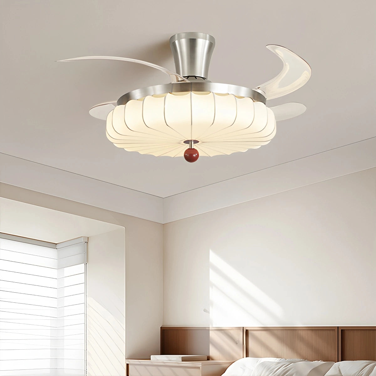 Antizer Retro Fabric Ceiling Fan Light for Dining Room