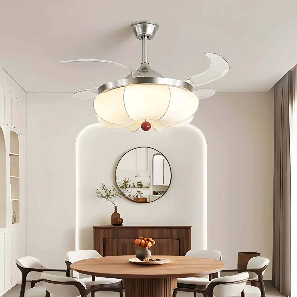 Antizer Retro Fabric Ceiling Fan Light for Dining Room