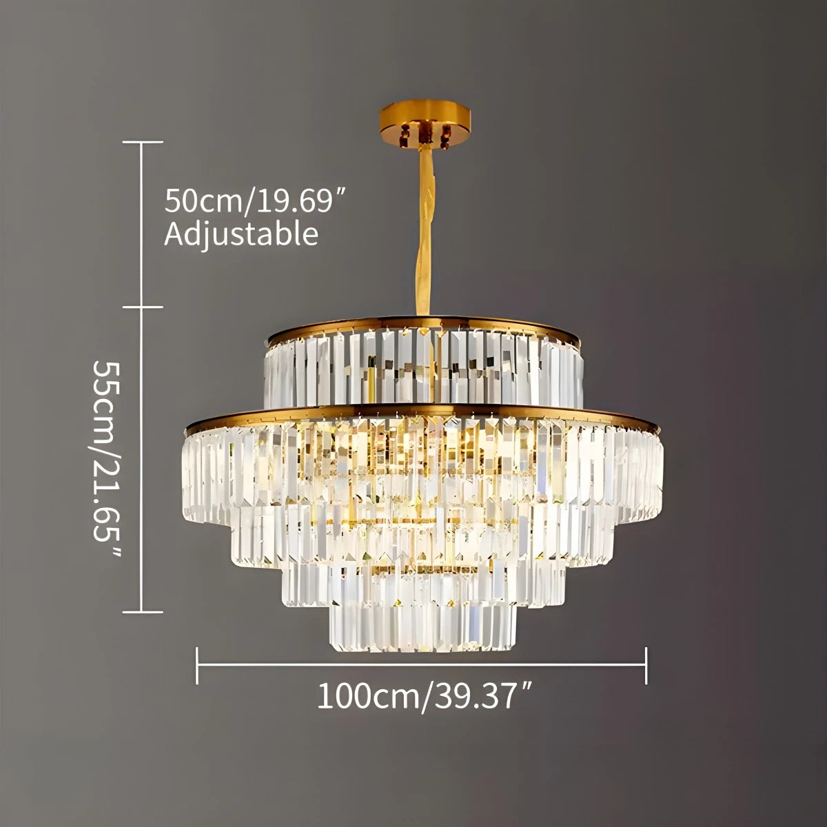 Antizer Light Luxury Crystal Chandelier for Living Room