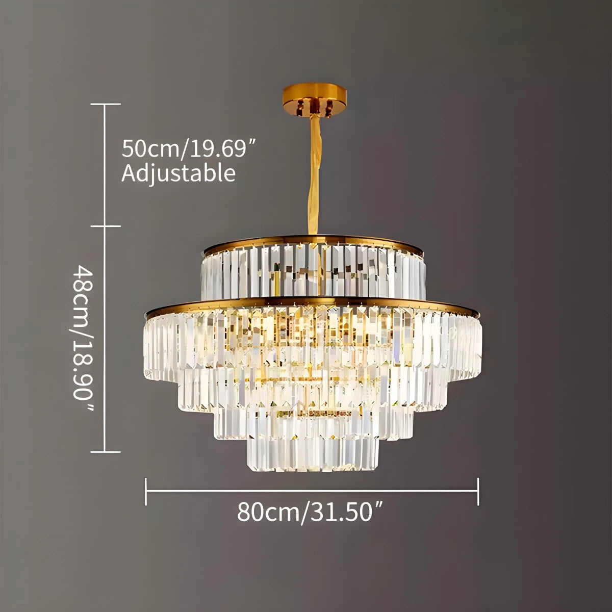Antizer Light Luxury Crystal Chandelier for Living Room