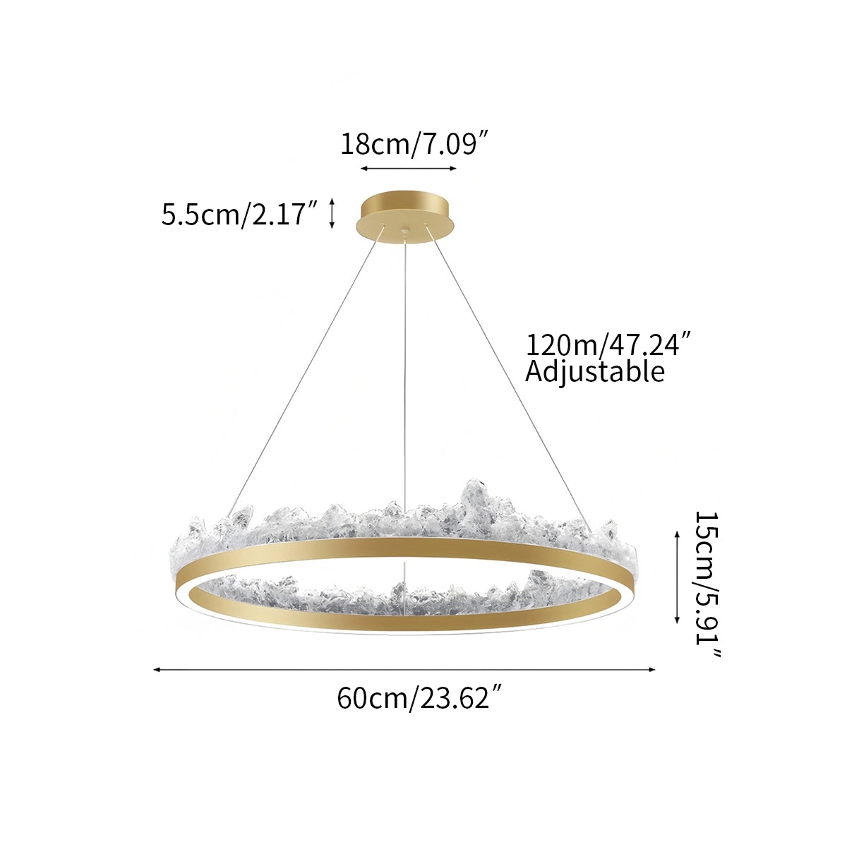 Antizer Modern Light Luxury Iceberg Chandelier