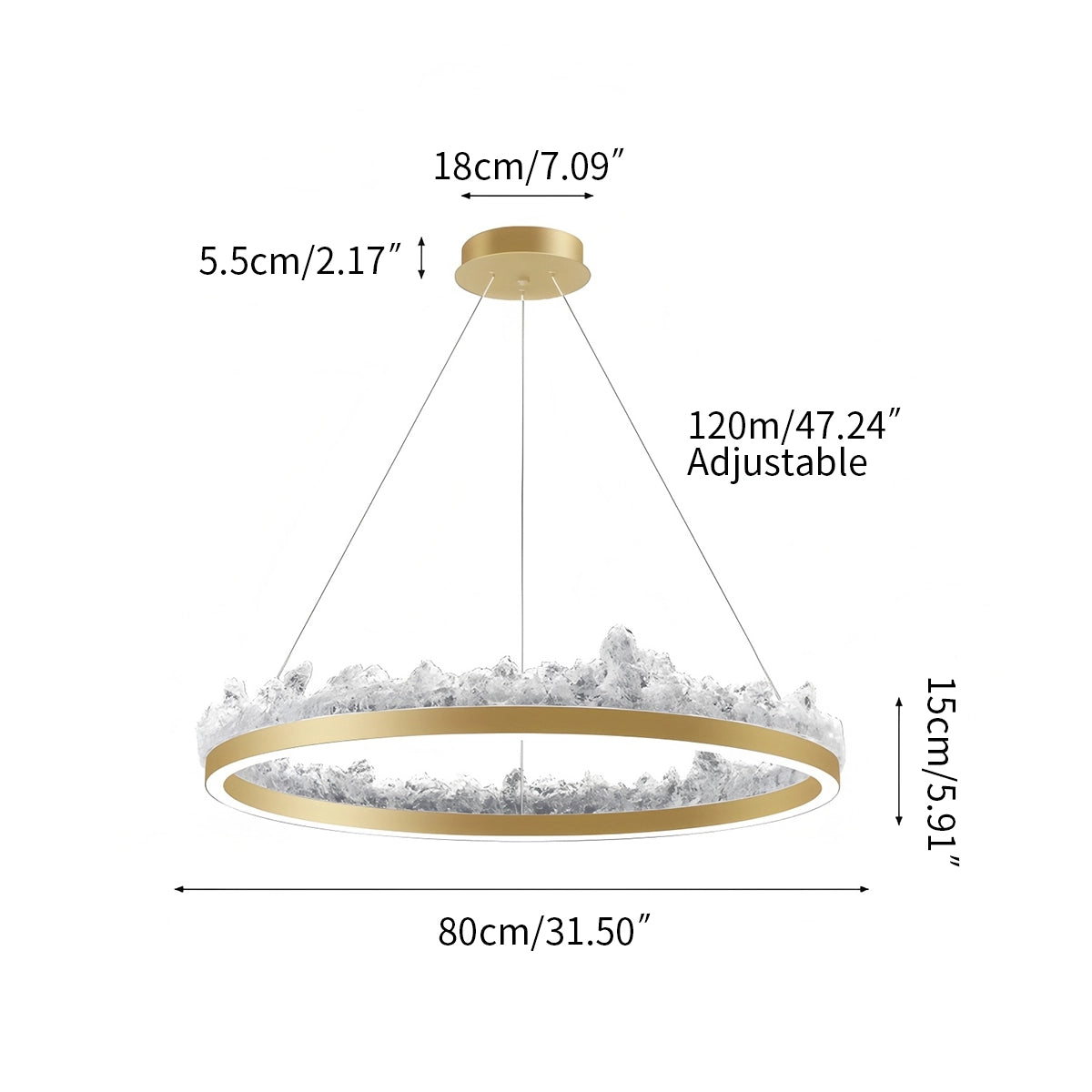 Antizer Modern Light Luxury Iceberg Chandelier